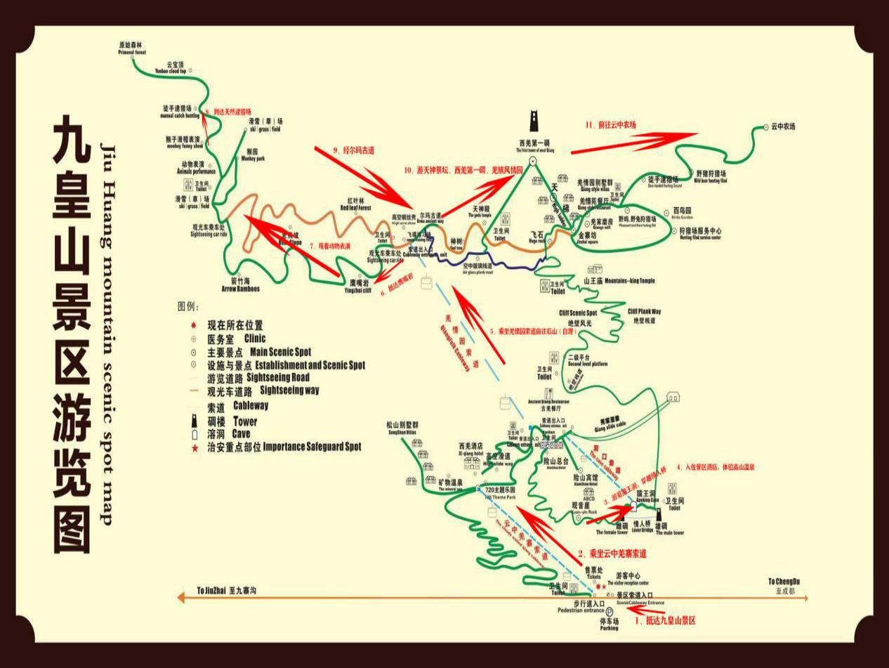 九皇山景区游玩导游图